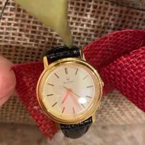 New Black genuine leather Bulova watch needs new battery